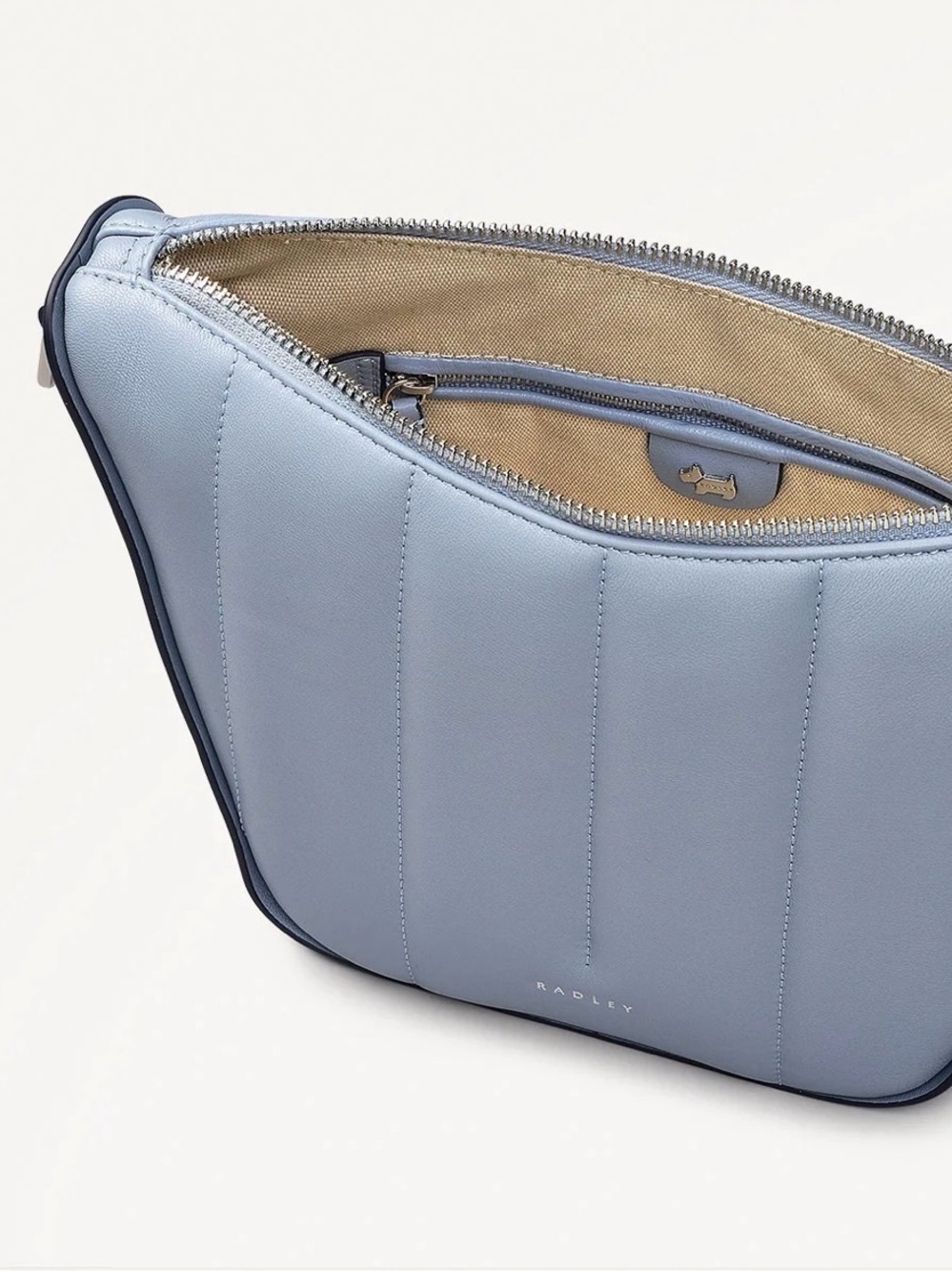 Radley London Oak Street in Light Blue Leather Small Crossbody Bag Quilted - Picture 5 of 8